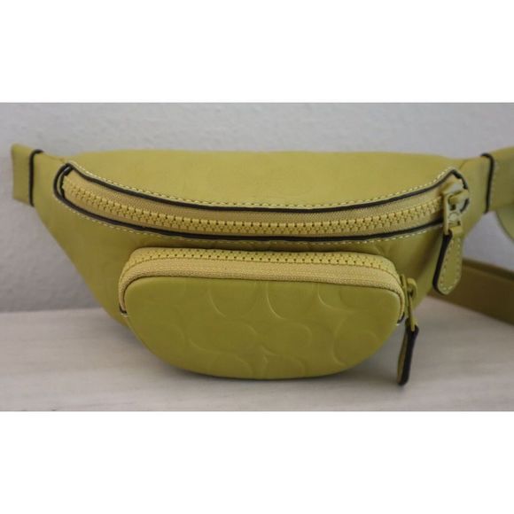 Coach CH073 Women's Chartreuse Signature Leather Sprint Mini Belt Bag $350 - Picture 11 of 16